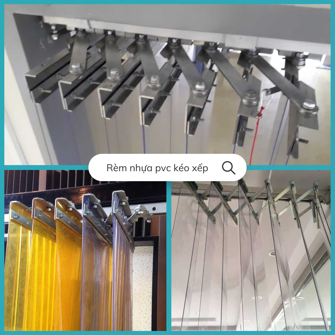 Chi tiết ray và bánh xe rèm nhựa kéo xếp